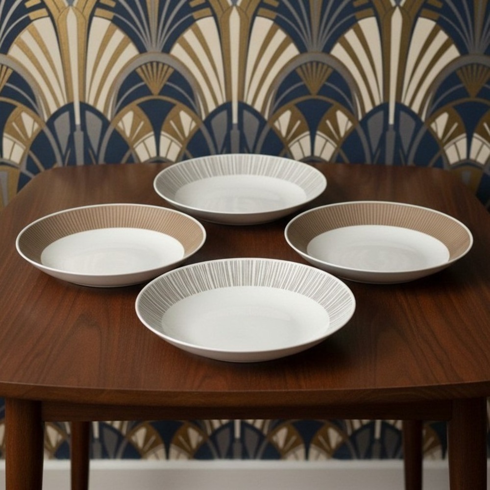 Rosenthal Continental China Baumann Cereal Bowls, Set of 4, German Dinnerware